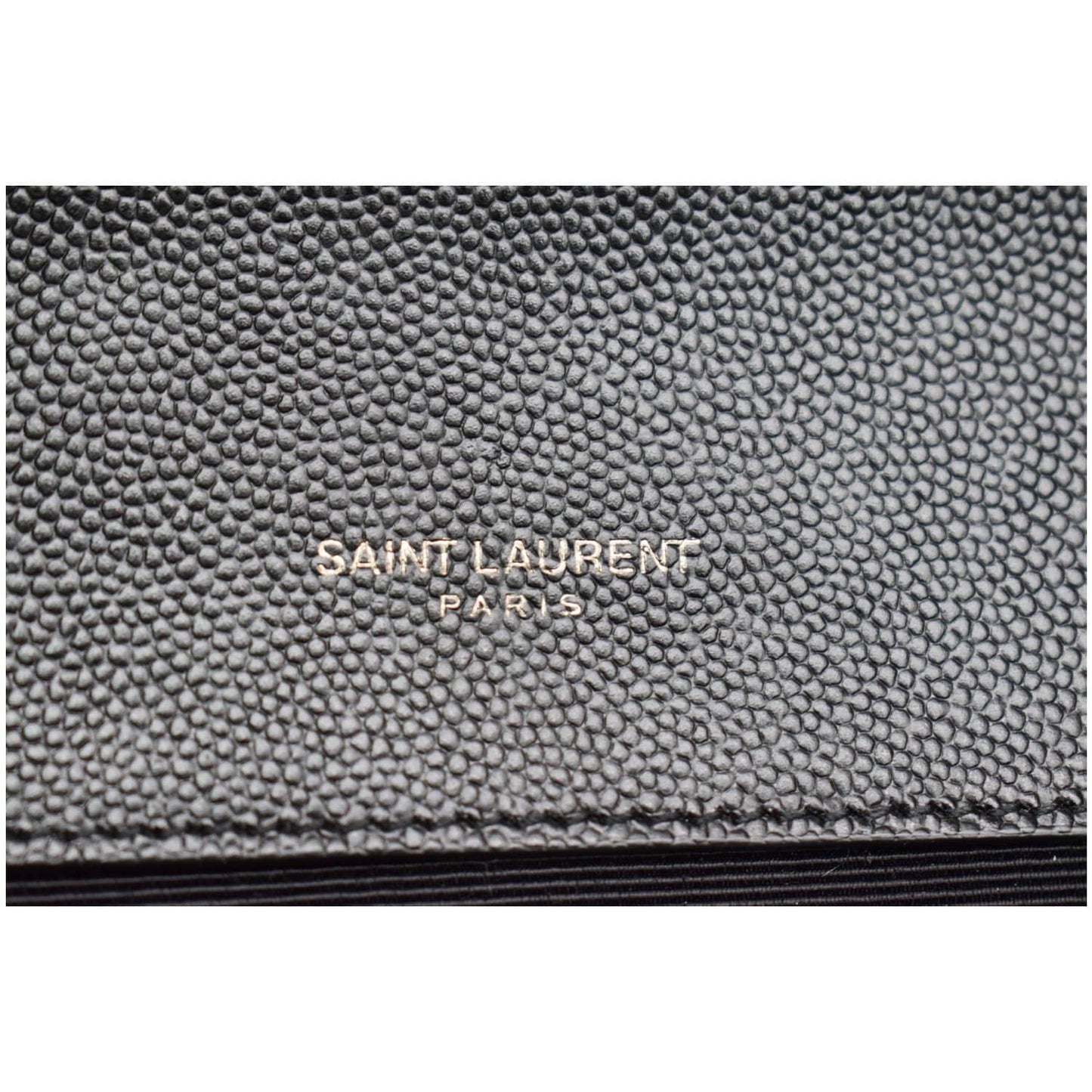 YVES SAINT LAURENT Kate Leather Clutch Wallet Black