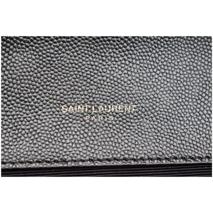YVES SAINT LAURENT Kate Leather Clutch Wallet Black
