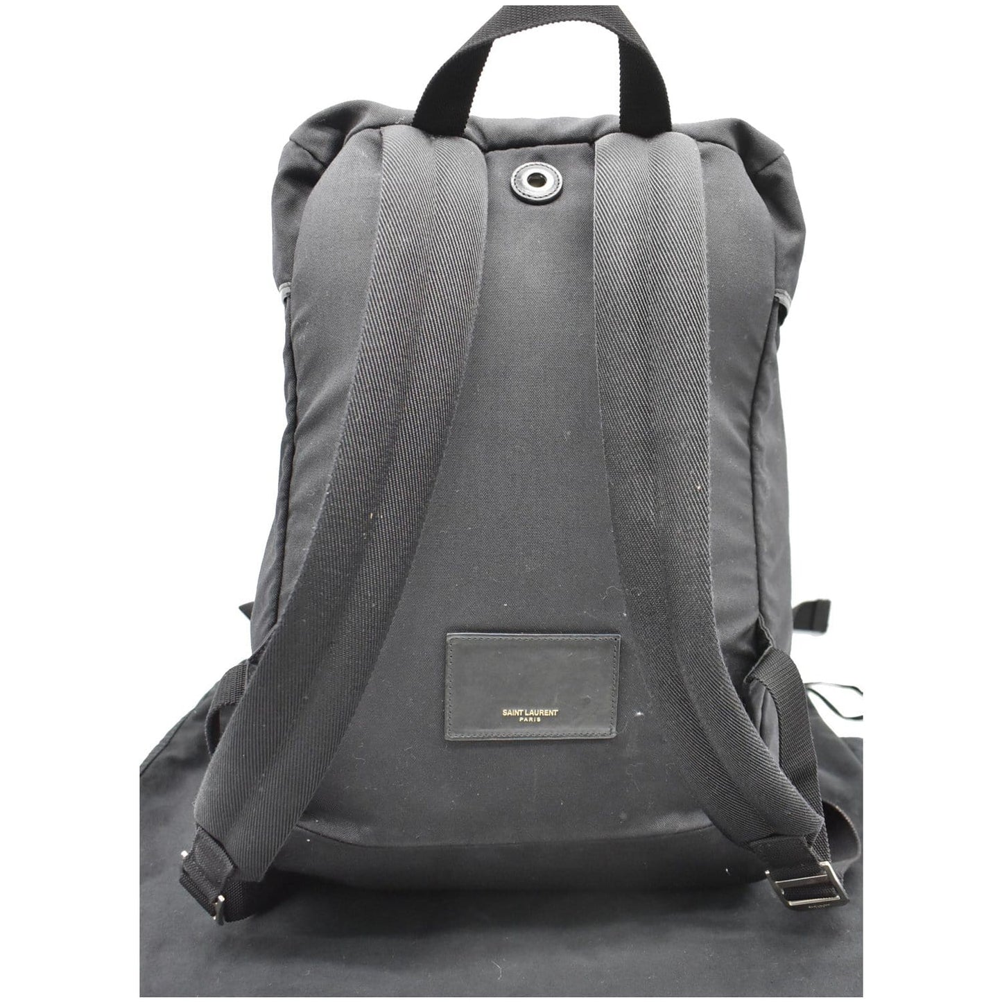YVES SAINT LAURENT Hunting Rucksack Canvas Backpack Bag Black