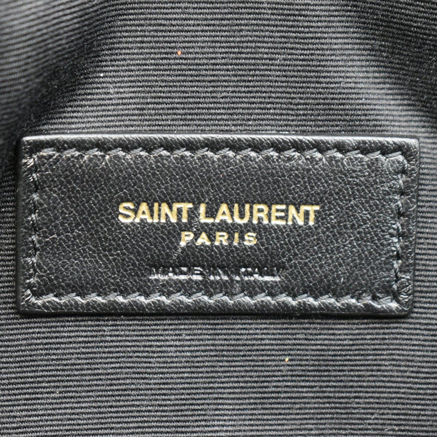YVES SAINT LAURENT Uptown Envelope Grain De Poudre Leather Clutch Black