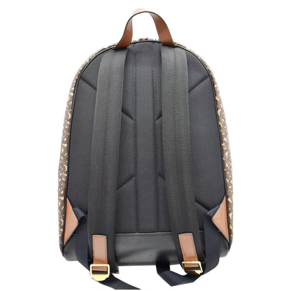 BURBERRY Bridle Stripe Monogram Print E-canvas Backpack Brown