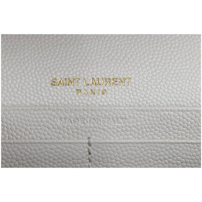 YVES SAINT LAURENT Envelope Small Leather Shoulder Bag Blanc Vintage