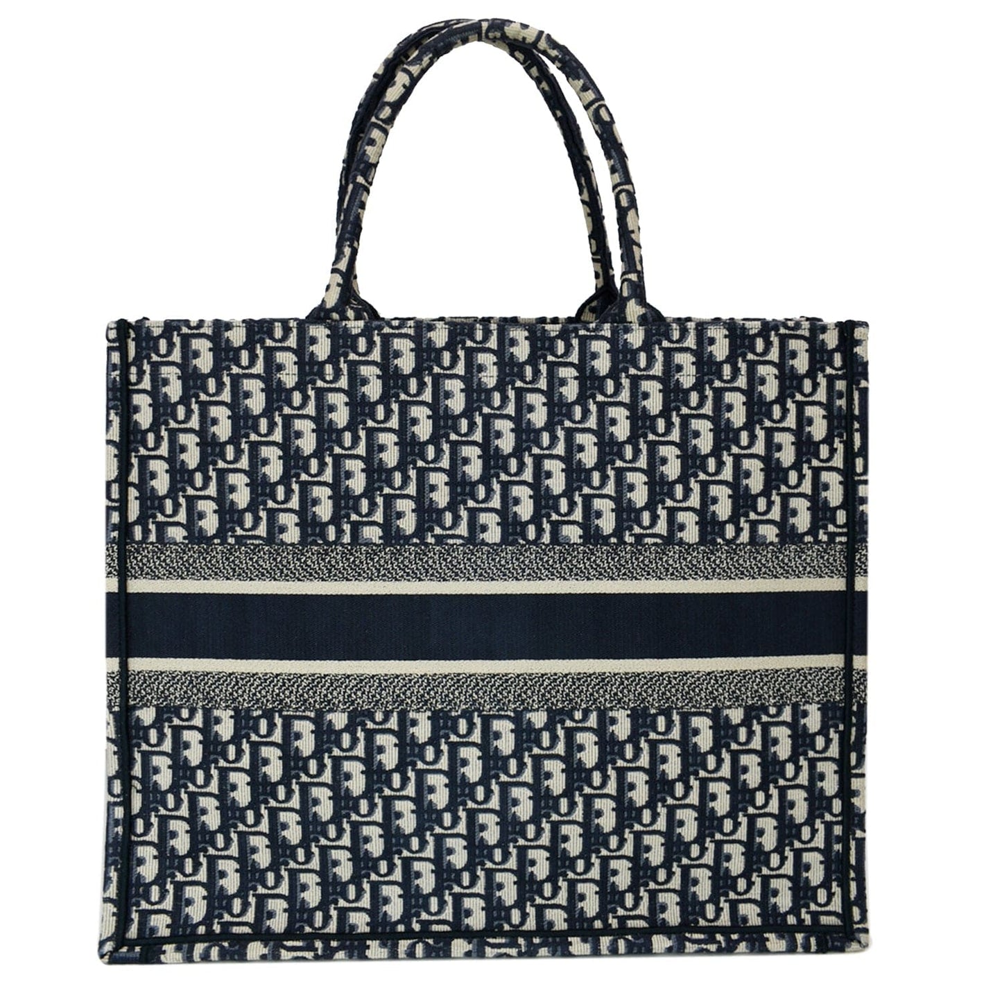 CHRISTIAN DIOR Large Book Oblique Embroidered Canvas Tote Bag