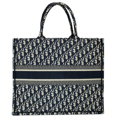 CHRISTIAN DIOR Large Book Oblique Embroidered Canvas Tote Bag