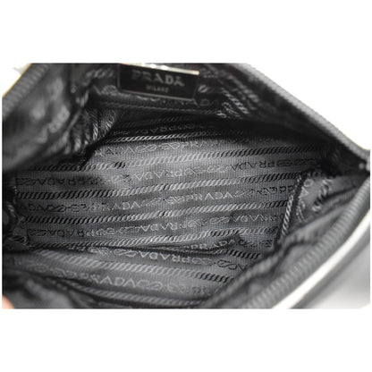 PRADA New Vela Cylindrical Nylon Shoulder Bag White