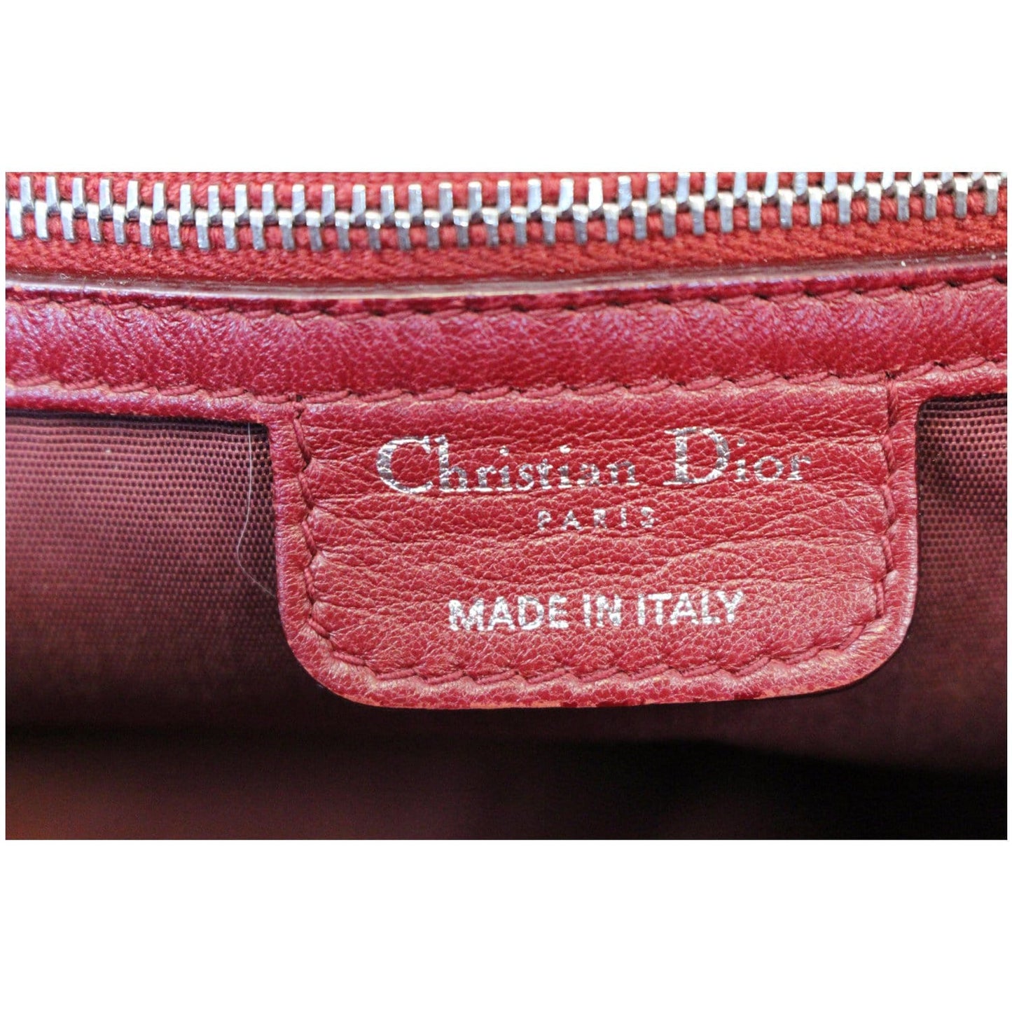 CHRISTIAN DIOR Medium Flap Cannage Leather Shoulder Bag Red