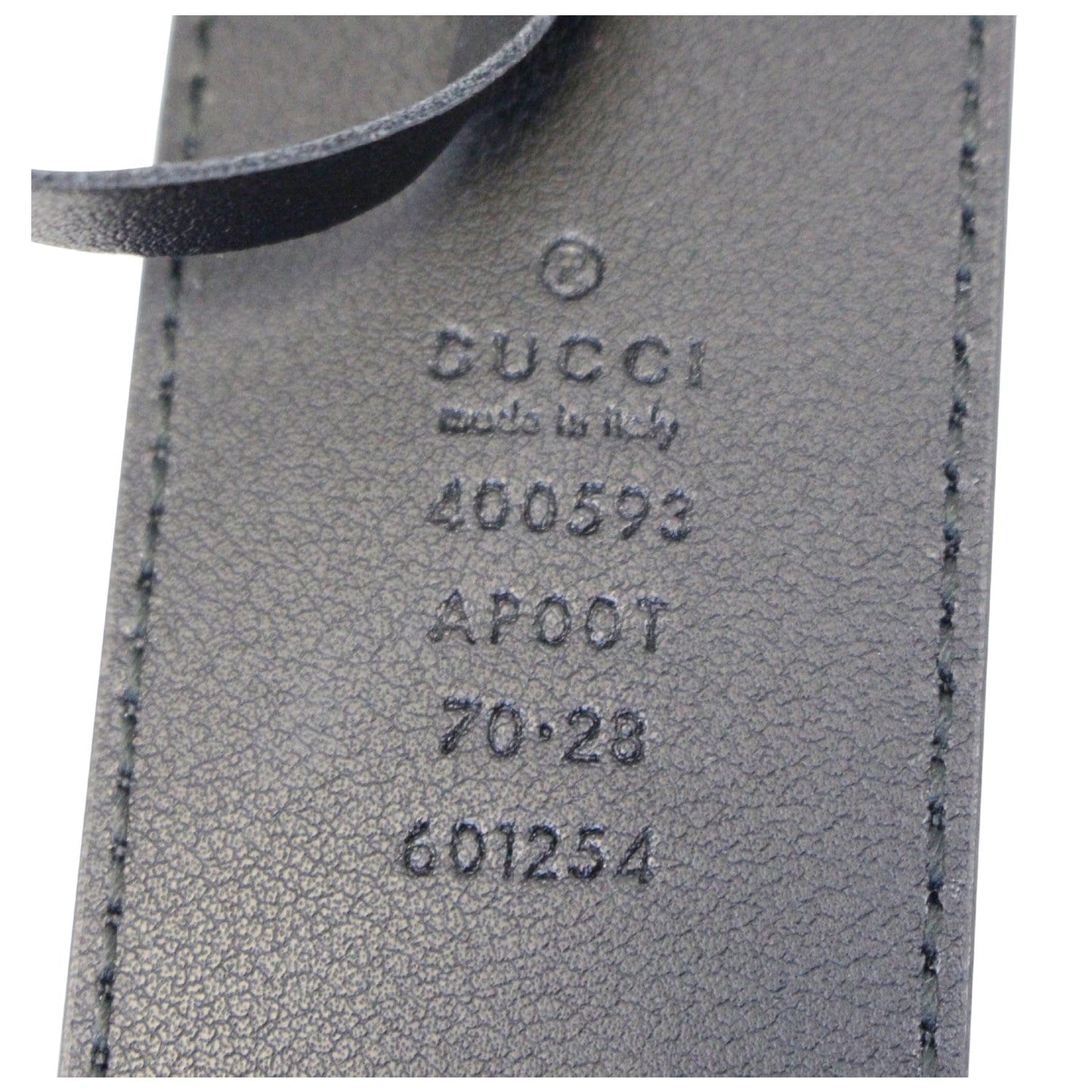 GUCCI Double G Buckle Black Leather Belt Size 35