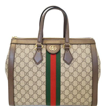 GUCCI Ophidia Medium GG Supreme Tote Shoulder Bag Beige 524537