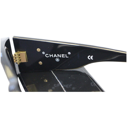 CHANEL Black Vintage Quilted Sunglasses 01450