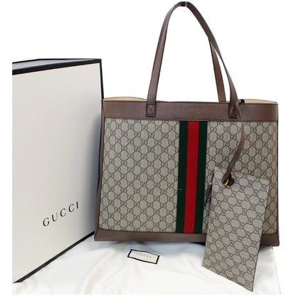 GUCCI Ophidia Soft GG Supreme Tote Bag Brown 547947