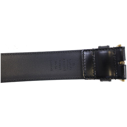 GUCCI Web Leather Belt Black 495125 Size 36