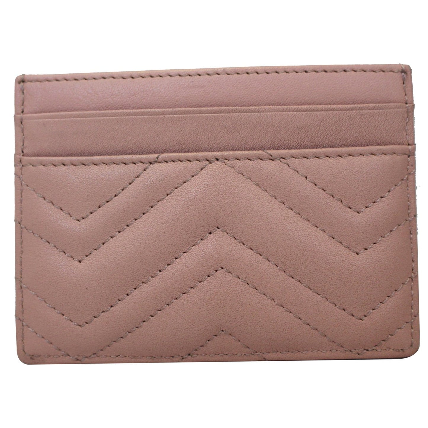 GUCCI GG Marmont Leather Card Case Taupe Pink 443127
