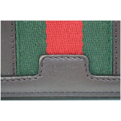 GUCCI Vintage Web GG Canvas Zip Around Wallet Beige