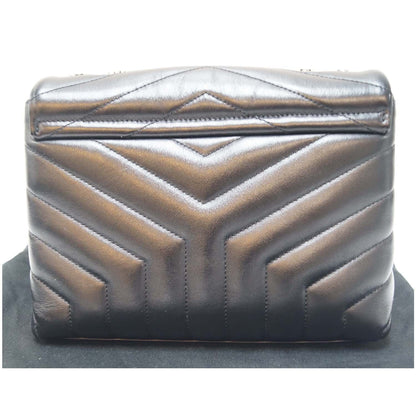 SAINT LAURENT Matelasse Loulou Monogram Calfskin Shoulder Bag Black