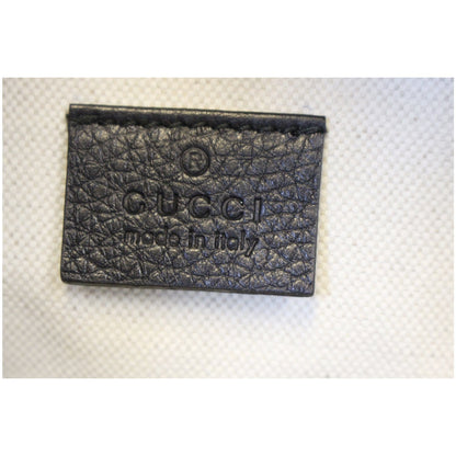 GUCCI Print Leather Black Belt Waist Bum Bag 493869