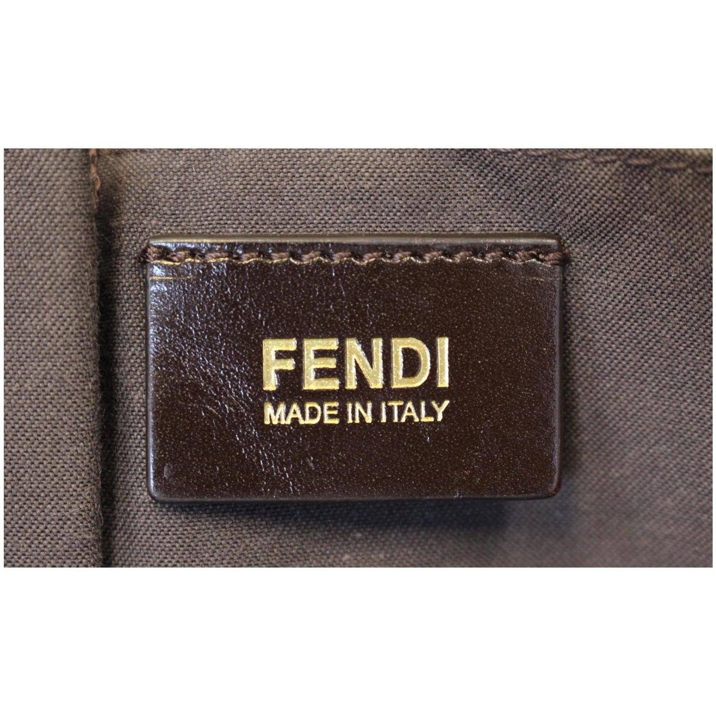 FENDI Tobacco Pequin Stripe Canvas Large Tote Bag Magenta