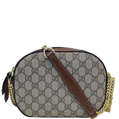 GUCCI GG Supreme Mini Chain Crossbody Bag Beige 409535