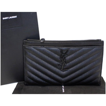 YVES SAINT LAURENT Bill Pouch Grain De Poudre Black