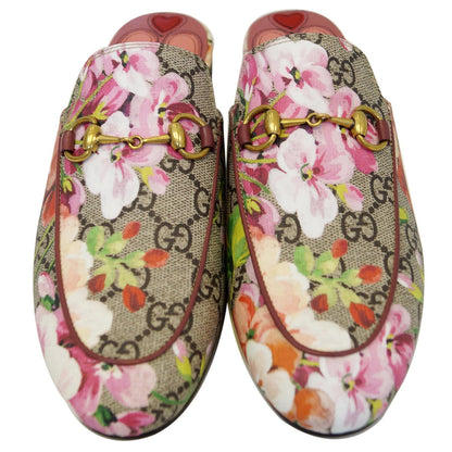 GUCCI Princetown GG Canvas Horsebit Blooms Slipper Pink US 6 432772