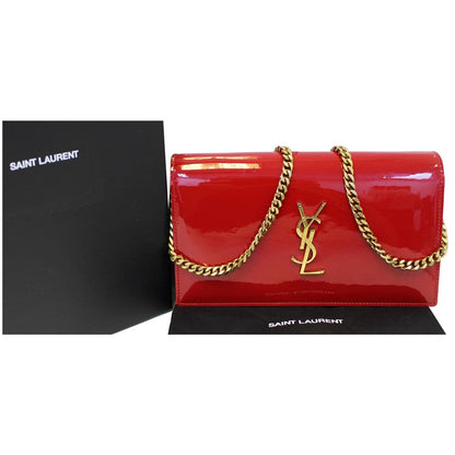 YVES SAINT LAURENT Kate Small Patent Leather Crossbody Bag Red