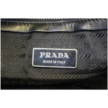Prada Black Lambskin Leather Shoulder Bag