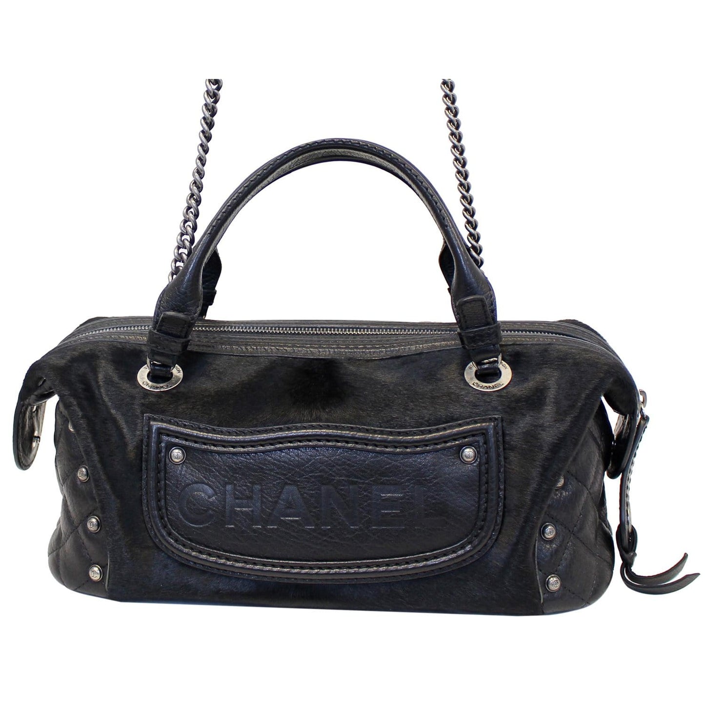 CHANEL Paris Dallas Pony Hair Leather Fringe Bowling Bag Black - Last Call