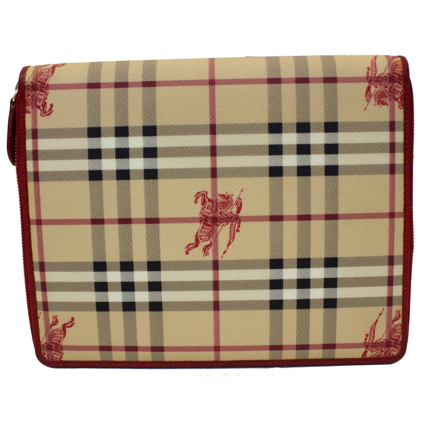 BURBERRY Check Leather iPad Cover Red