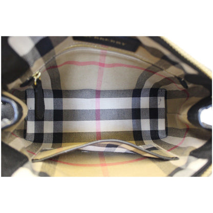 BURBERRY Helmsley House Check Grained Leather Crossbody Bag