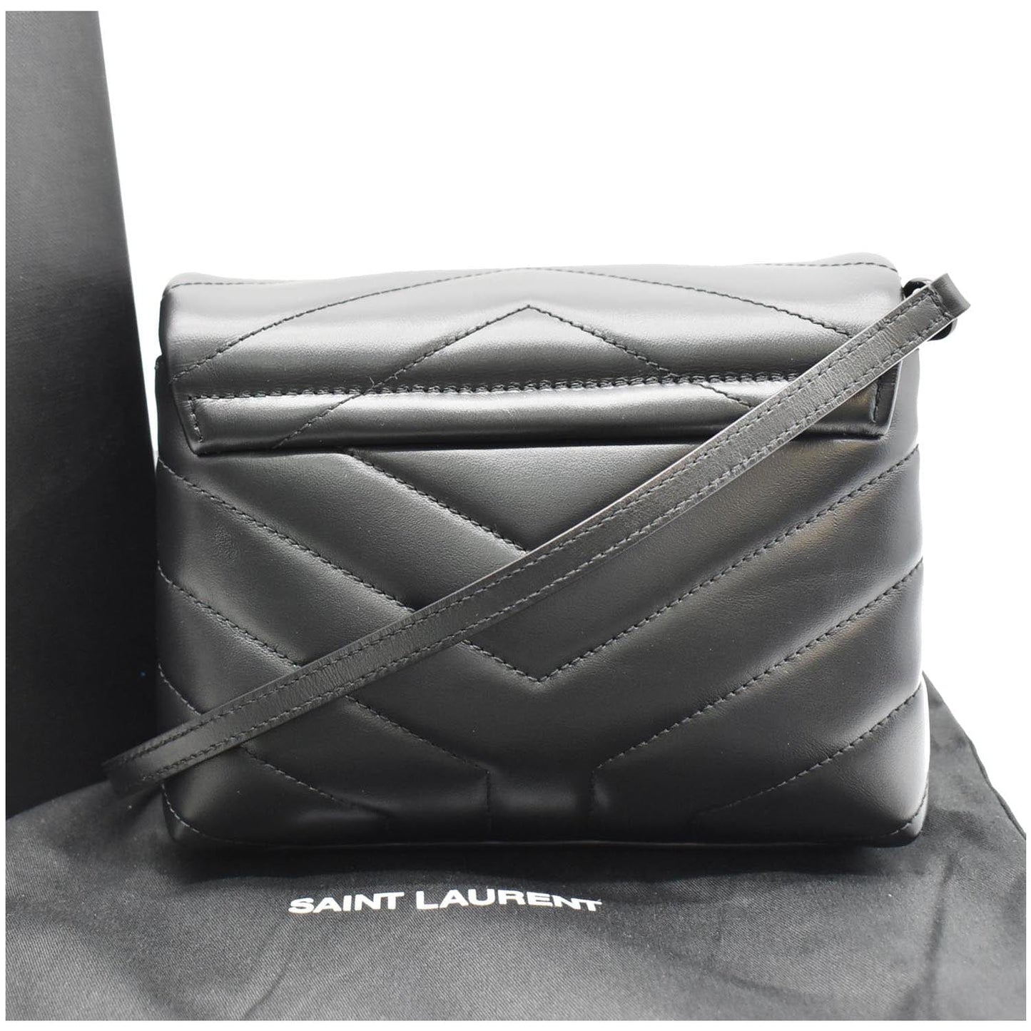 YVES SAINT LAURENT Loulou Toy Matelasse Leather Crossbody Bag Black