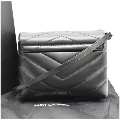 YVES SAINT LAURENT Loulou Toy Matelasse Leather Crossbody Bag Black