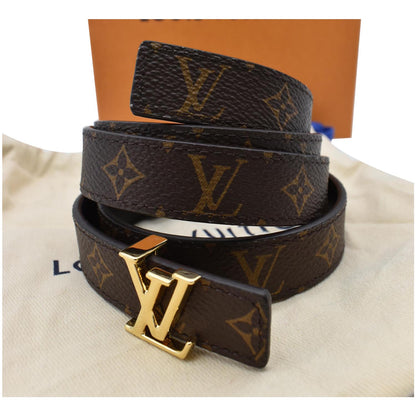 LOUIS VUITTON LV Initiales Monogram Canvas Belt Brown