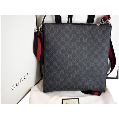 GUCCI GG Supreme Square Messenger Bag Black 474137