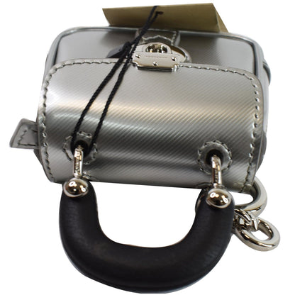 BURBERRY Trench Patent Leather Charm Coin Purse Bag Black/Silver
