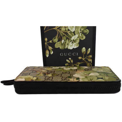 GUCCI Blooms Zip Around GG Canvas Wallet 408665 Beige