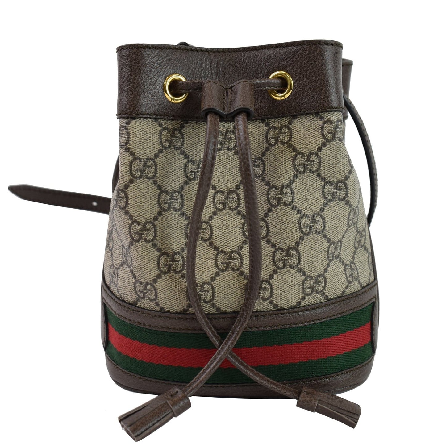 GUCCI Ophidia Mini GG Supreme Bucket Bag Beige/Ebony 550620