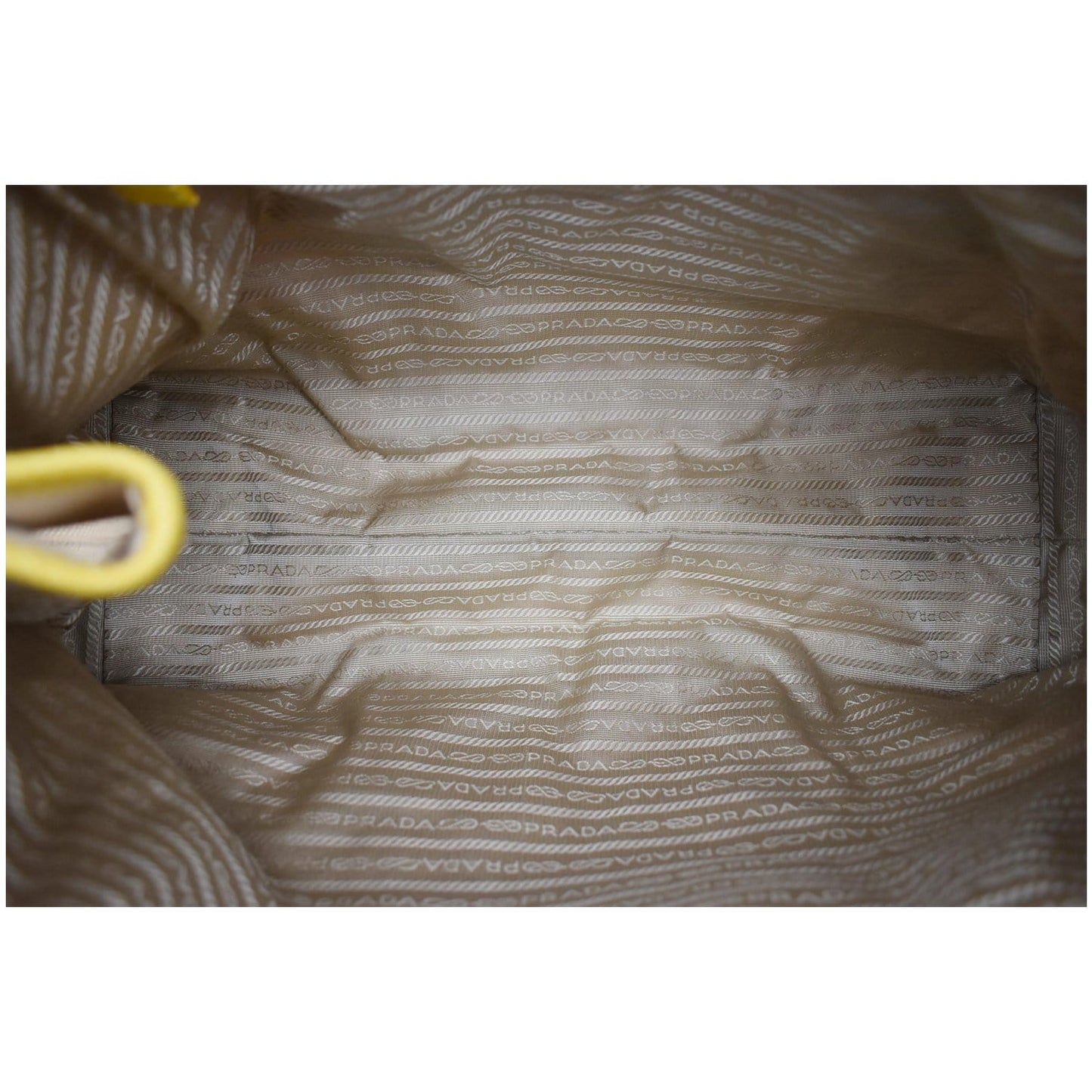 PRADA Fabric Canvas Leather Tote Bag Beige - 25% OFF