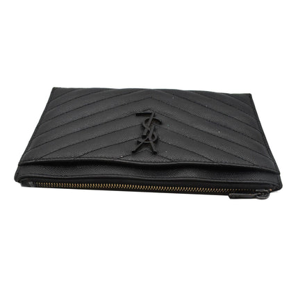 YVES SAINT LAURENT Bill Pouch Grain De Poudre Black