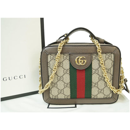 GUCCI Ophidia GG Mini Supreme Shoulder Bag Beige/Ebony 602576
