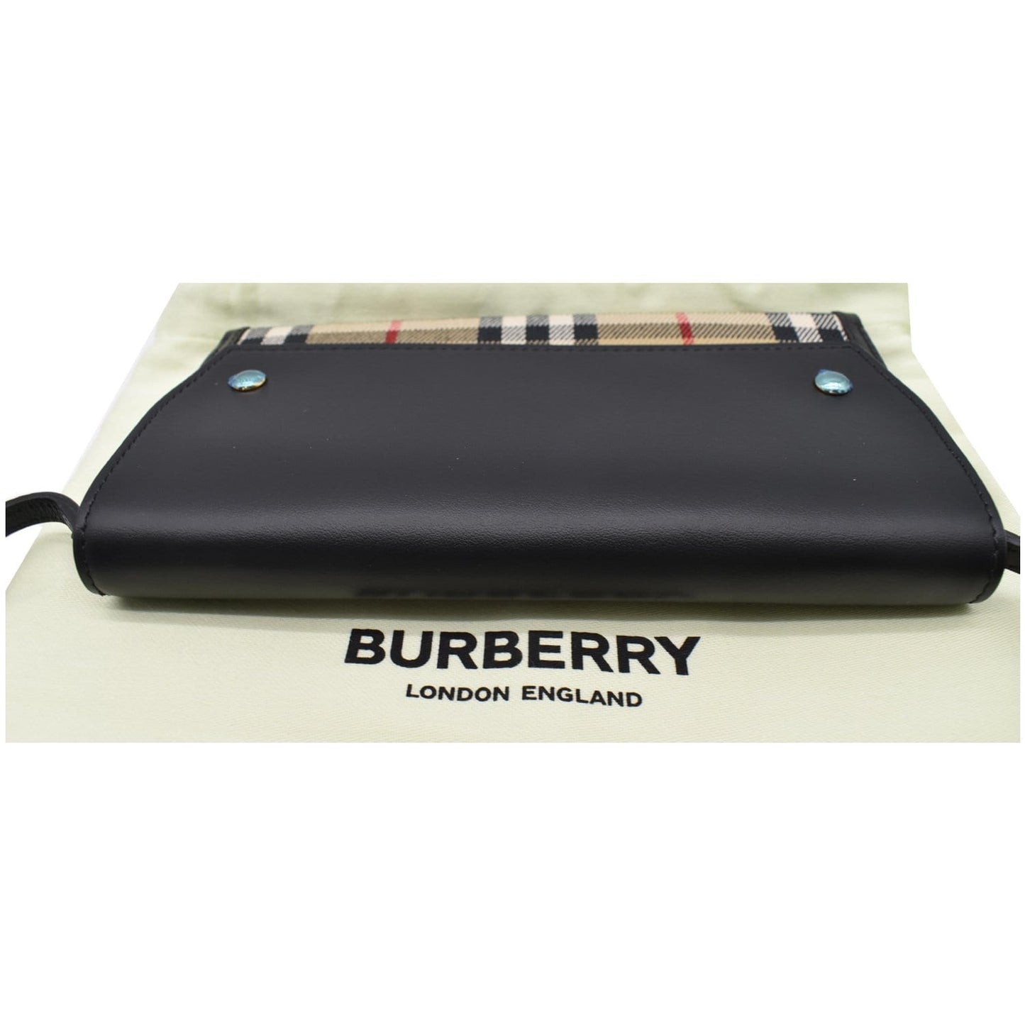 BURBERRY Vintage Check Leather Phone Case Clutch Bag Archive Beige