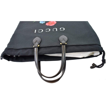 GUCCI Marmont Chateau Canvas Drawstring Tote Bag Black 552403 - Last Call