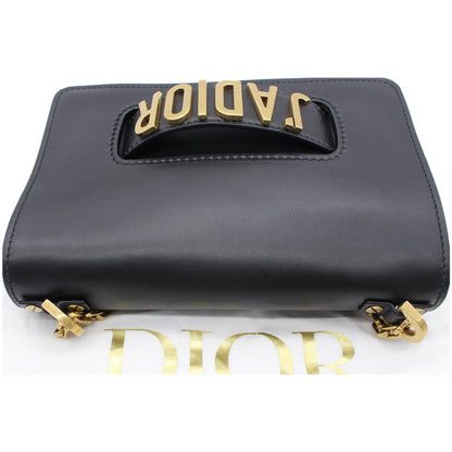 Christian Dior J'Adior Medium Calfskin Leather Flap Shoulder Bag Black