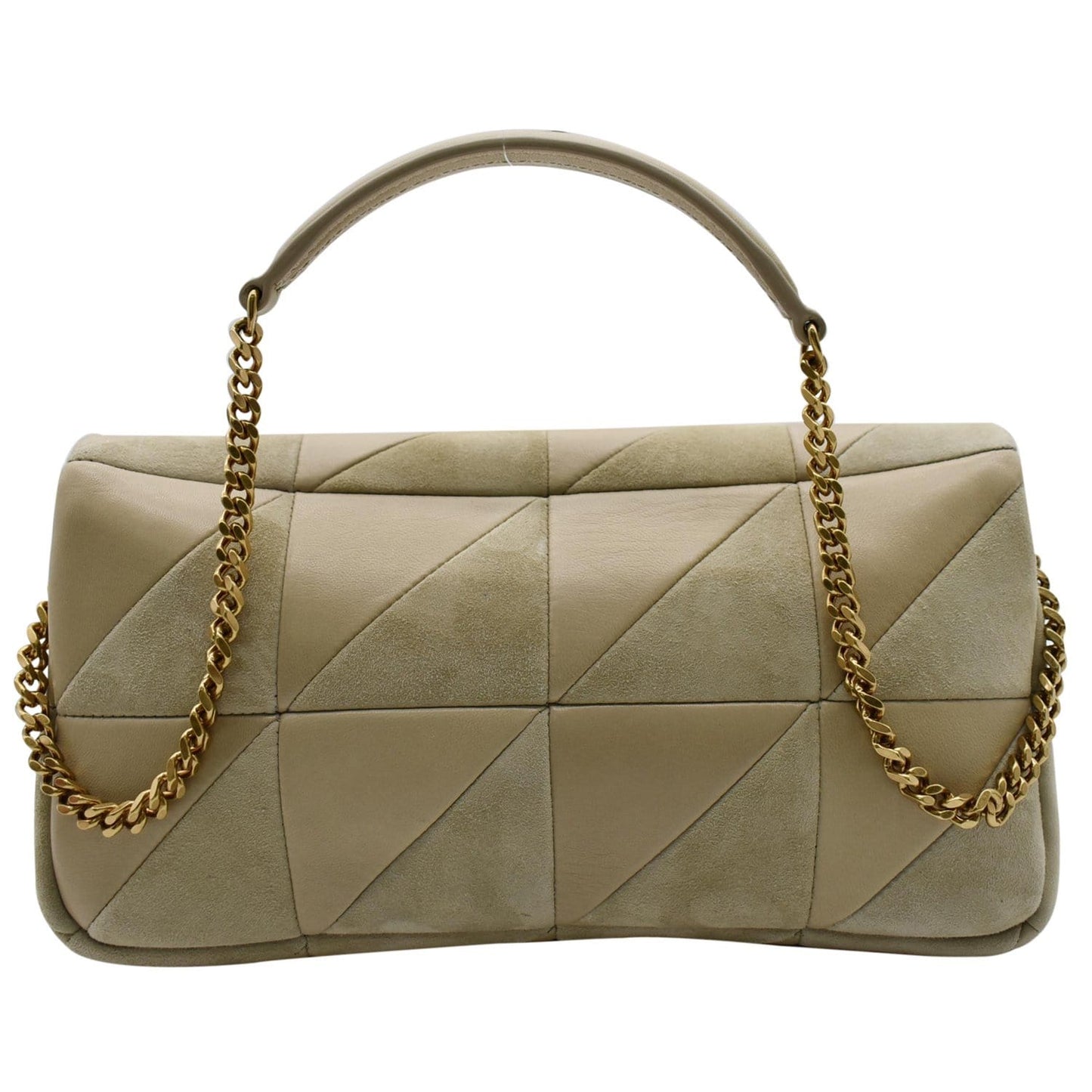 YVES SAINT LAURENT Jamie Suede Leather Shoulder Bag Sea Salt