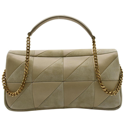 YVES SAINT LAURENT Jamie Suede Leather Shoulder Bag Sea Salt