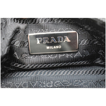 PRADA New Vela Cylindrical Nylon Shoulder Bag White