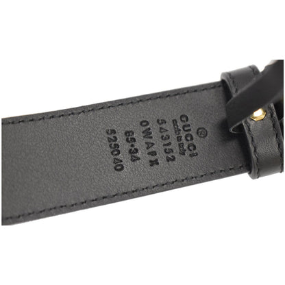 GUCCI Tiger Head Leather Belt Black Size 85/34