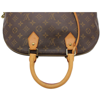 LOUIS VUITTON Alma GM Monogram Canvas Satchel Bag Brown