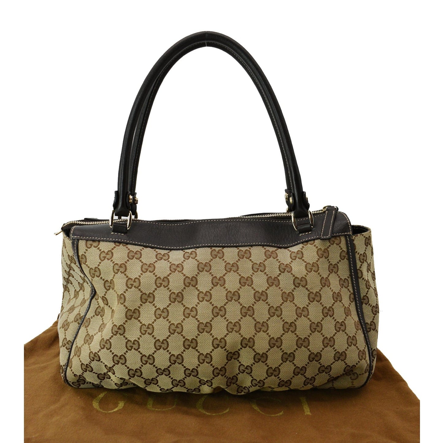 GUCCI D Ring GG Canvas Tote Bag Beige 189831