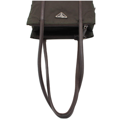 PRADA Nylon Tote Shoulder Bag Dark Green