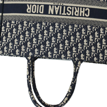 CHRISTIAN DIOR Large Book Oblique Embroidered Canvas Tote Bag