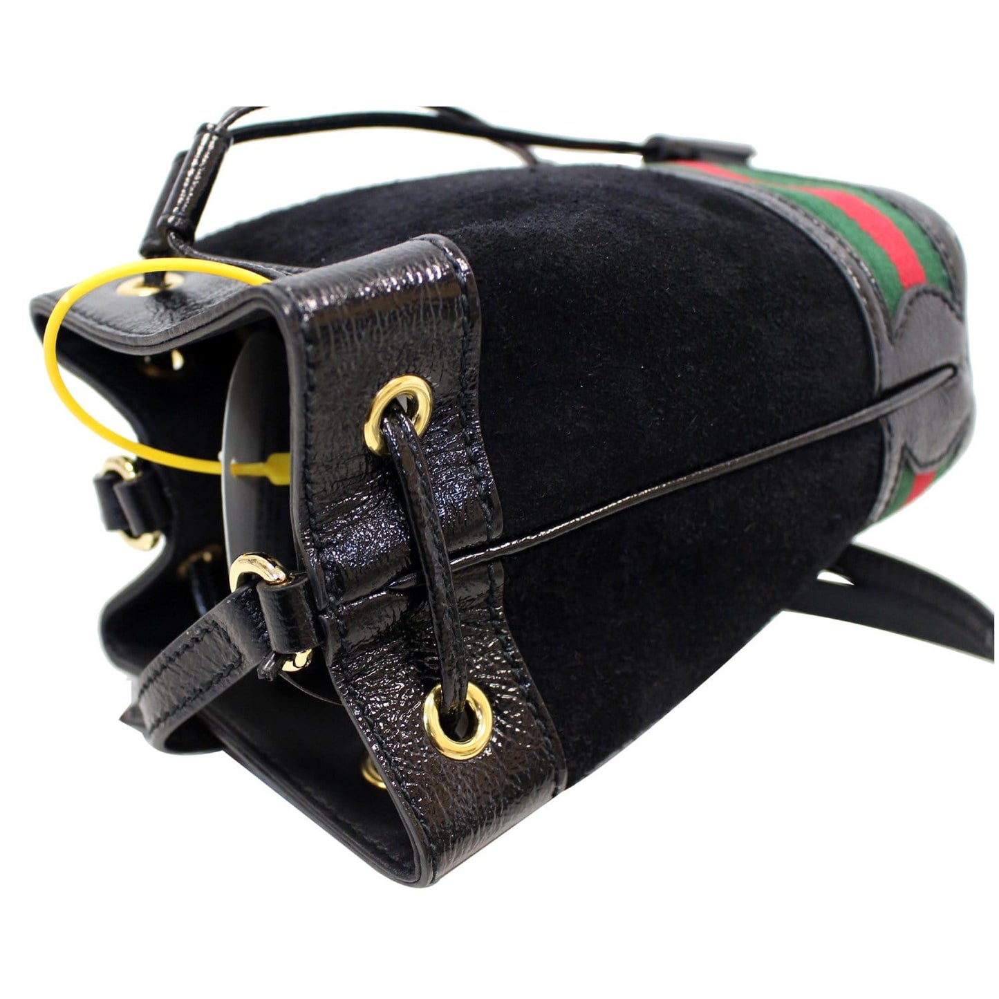 GUCCI Ophidia Mini Textured Leather Trimmed Suede Bucket Bag Black 550620 - 15% OFF